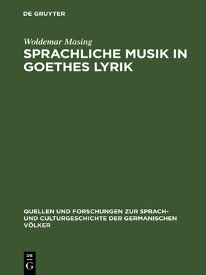 cover image of Sprachliche Musik in Goethes Lyrik